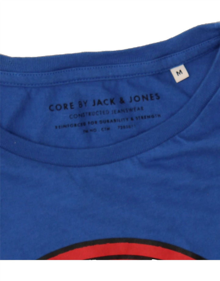 JACK & JONES Mens Graphic T-Shirt Top Medium Blue Cotton Vintage Jack & Jones and Second-Hand Jack & Jones from Messina Hembry 