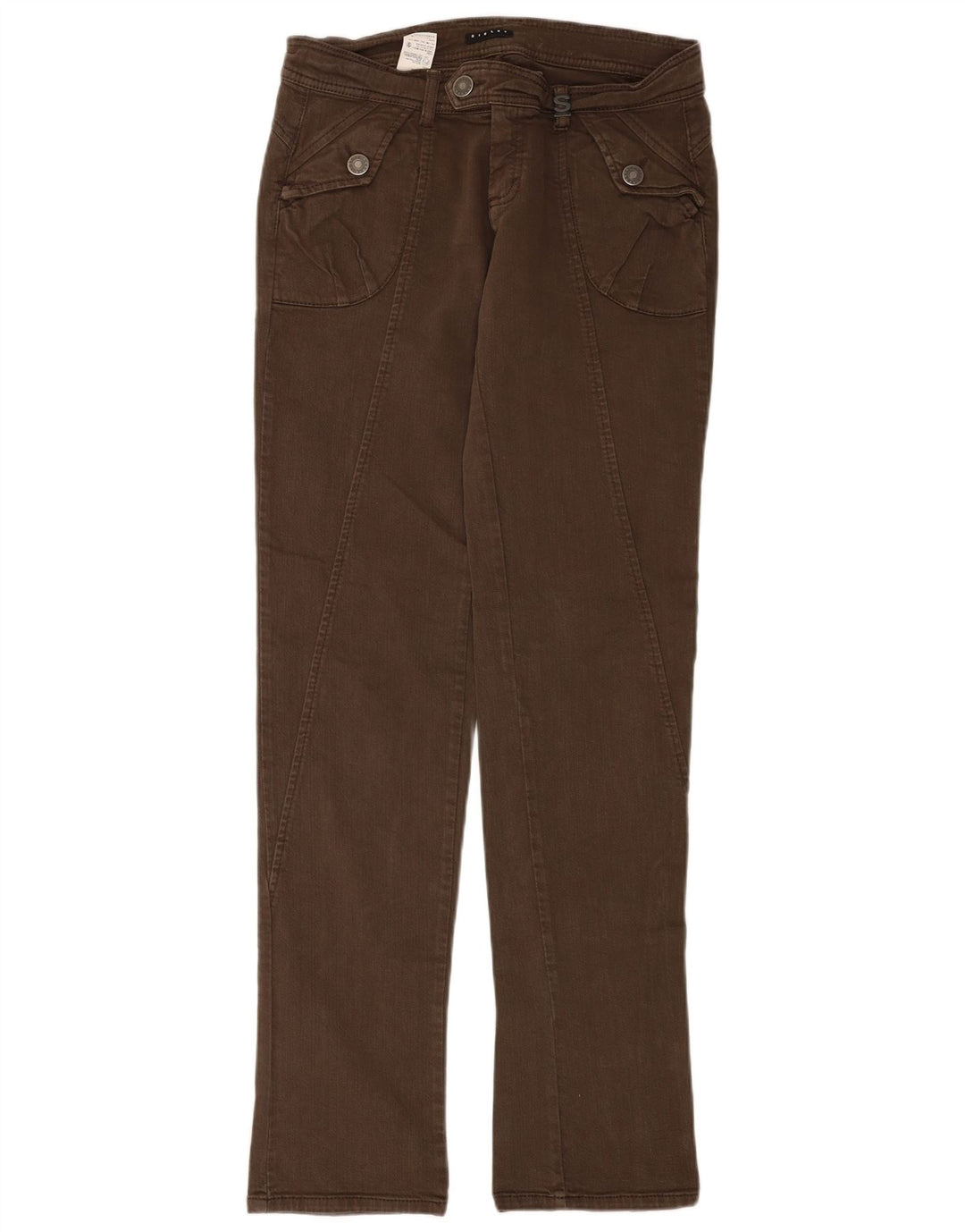 Sisley Dame Straight Jeans IT 44 Medium W30 L34 Brun Bomuld