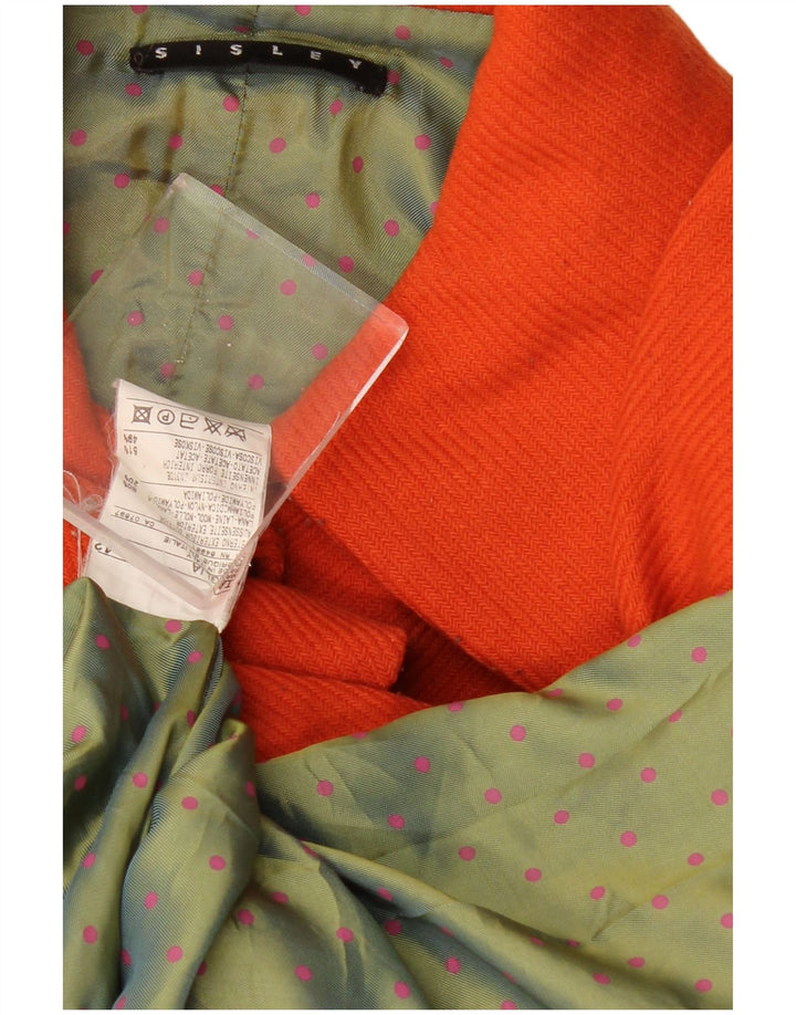 SISLEY Dame Overfrakke IT 42 Medium Orange Uld