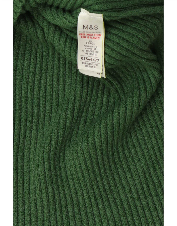 Marks & Spencer Dame Rullehals Sweater UK 16 Stor Grøn Viscose