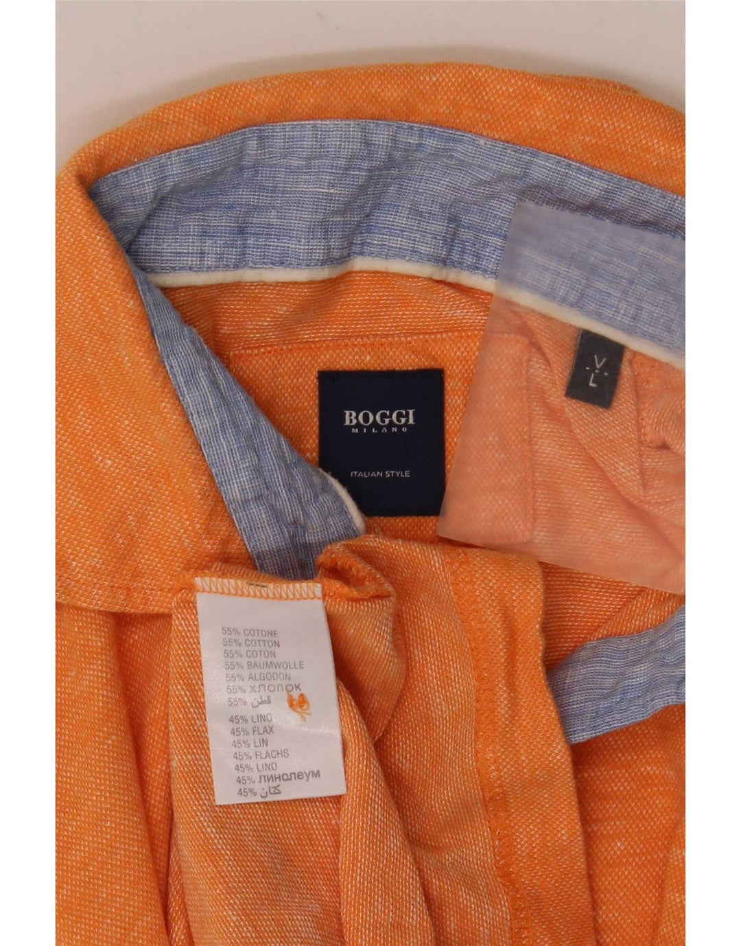 Boggi herre poloskjorte stor orange flækket bomuld