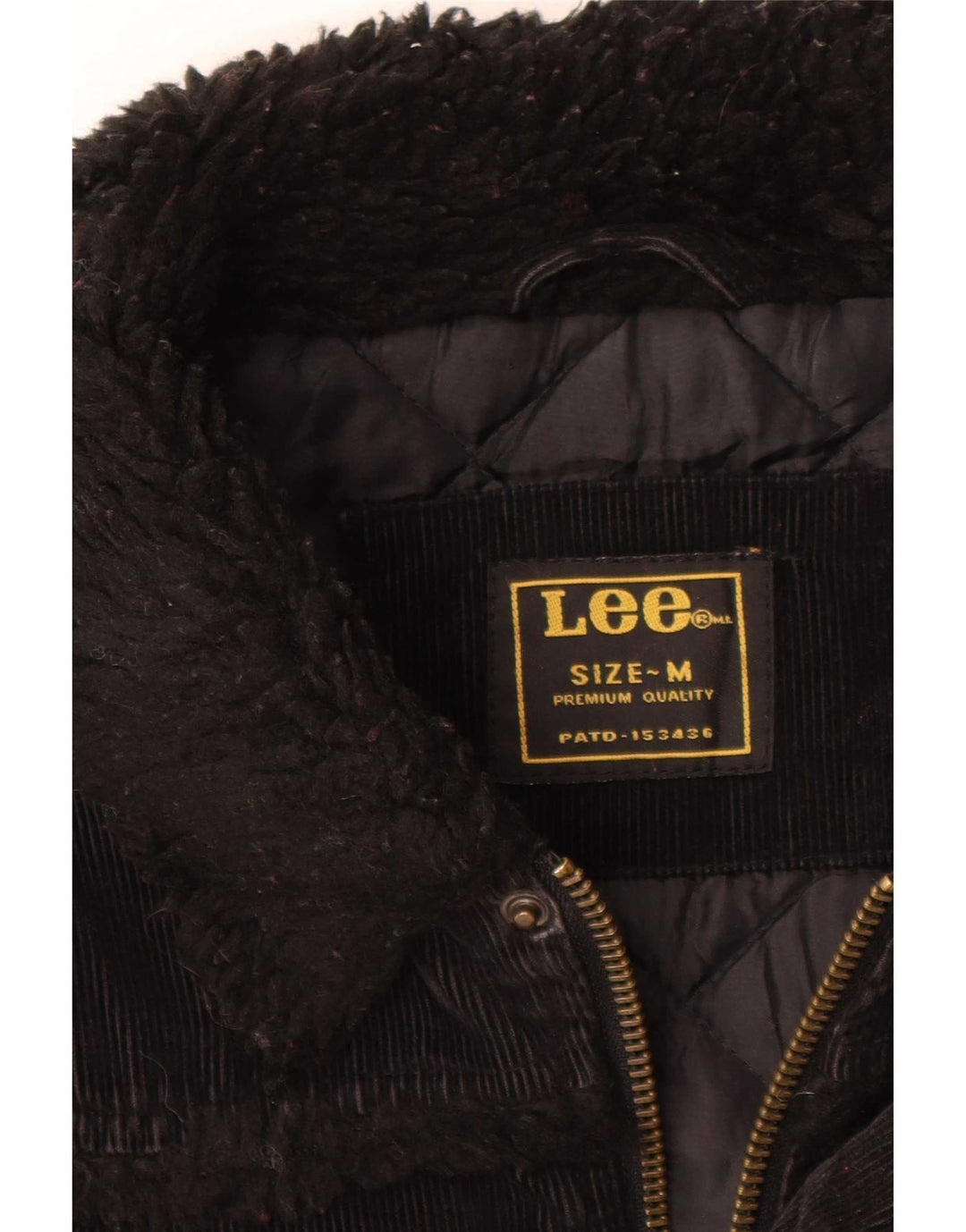 Lee Herre Corduroy-jakke UK 38 Medium Sort Bomuld