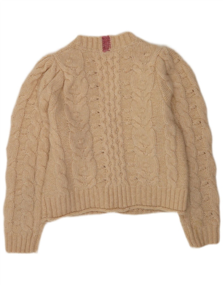 White Stuff Dame Cardigan Sweater UK 16 Large Beige Polyester
