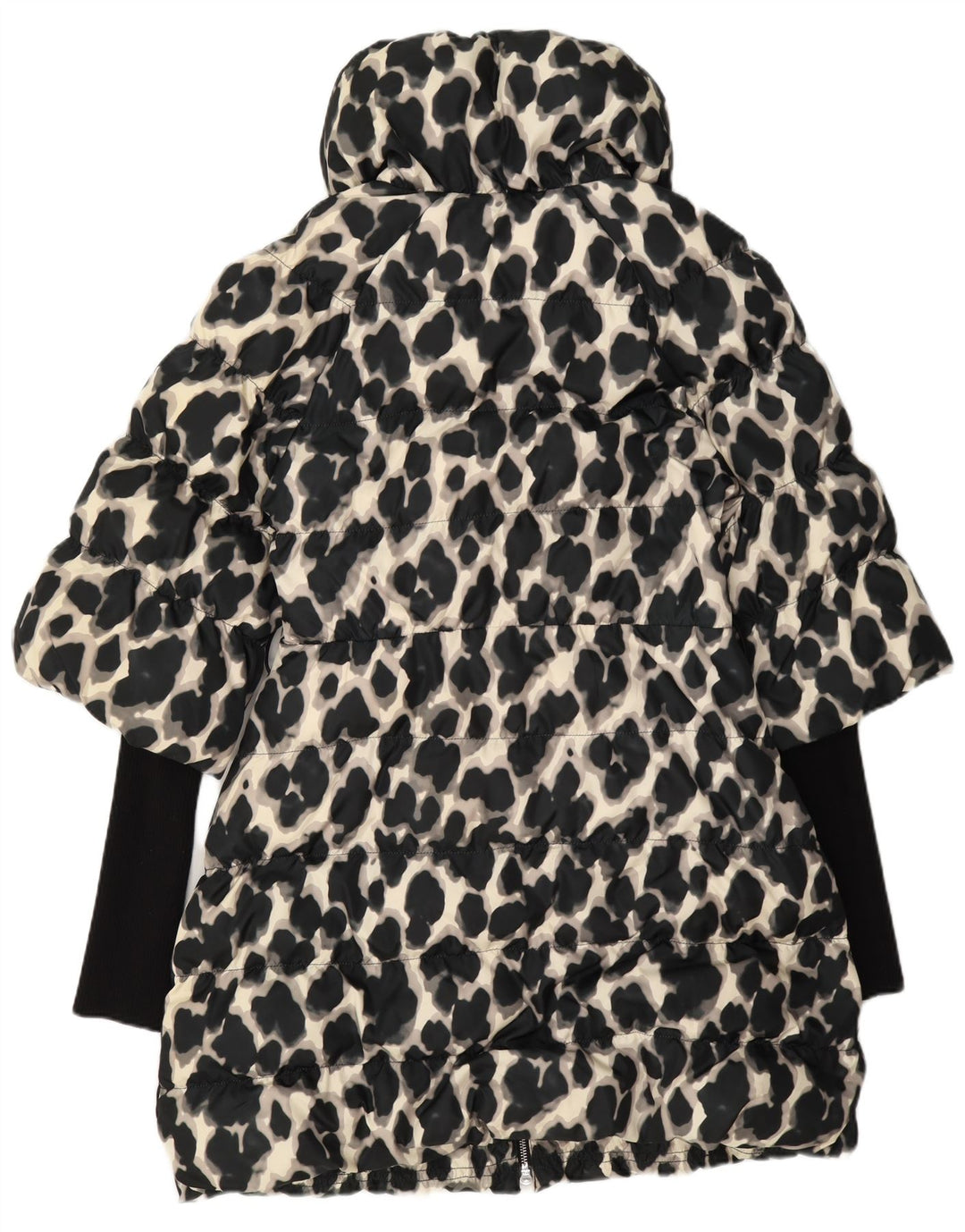 Karen Millen Womens Polstret Frakke UK 12 Medium Black Animal Print Polyester