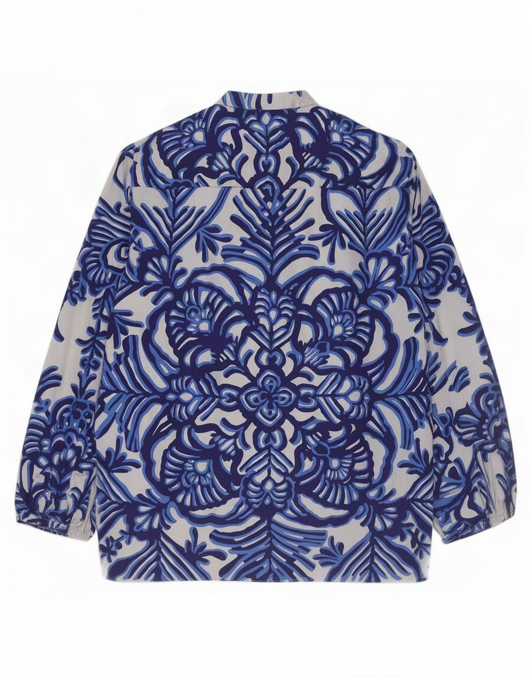 Zara Dame Bluse Top UK 16 Stor Grå Blomster