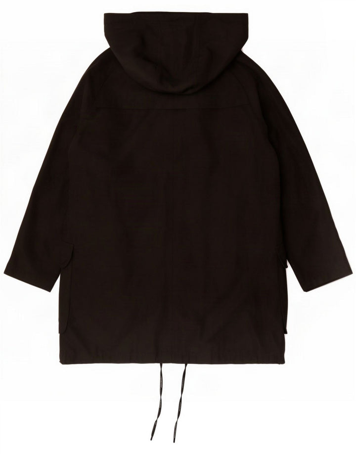 Gap Dame Hætte Oversized Parka Jacket UK 16 Large Black Polyester