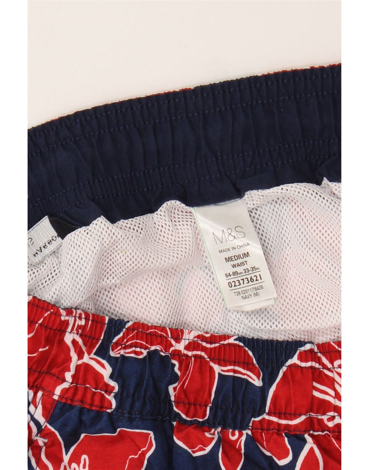 Marks & Spencer Badeshorts til mænd Medium marineblå blomsterpolyester