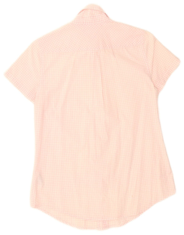 Tommy Hilfiger kortærmet skjorte til kvinder US 4 Small Pink Gingham