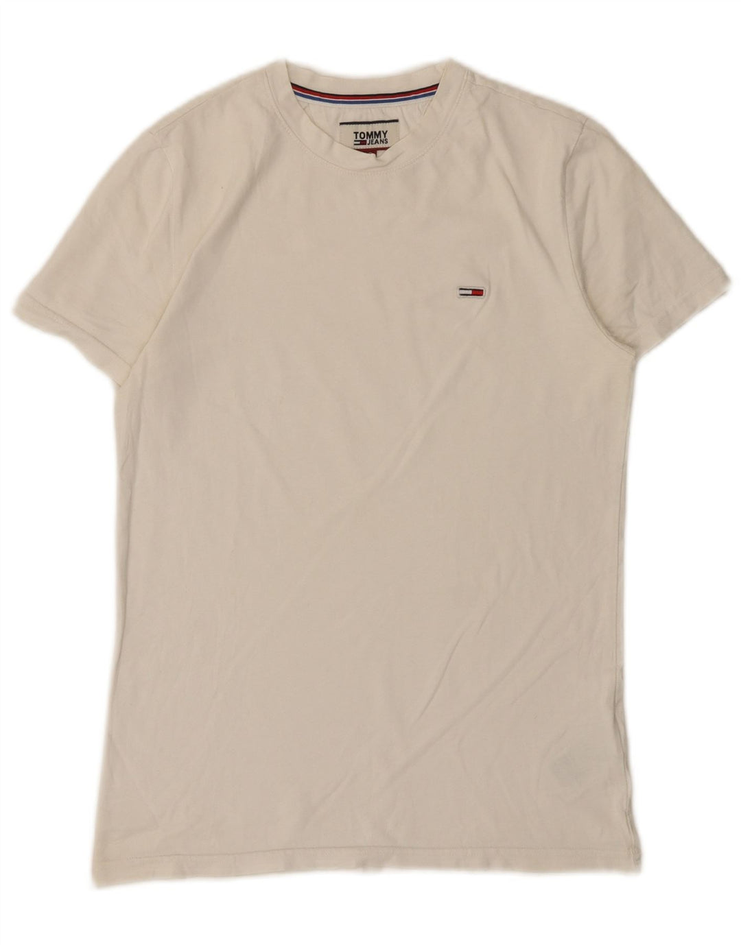 Tommy Hilfiger Herre T-Shirt Top Lille Hvid Bomuld