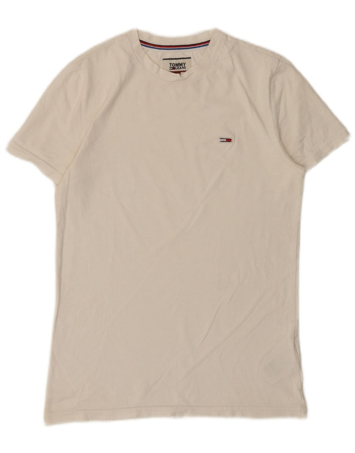 Tommy Hilfiger Herre T-Shirt Top Lille Hvid Bomuld
