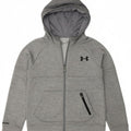 UNDER ARMOUR Boys Zip Hoodie Sweater 9-10 Years Medium Grey Polyester