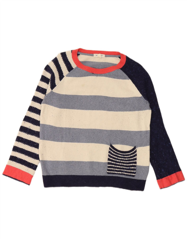 WHITE STUFF Dame Boat Neck Jumper Sweater UK 12 Medium Flerfarvet