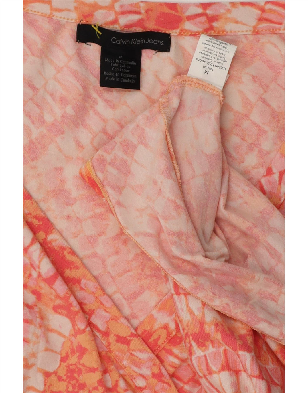 CALVIN KLEIN JEANS Kvinders Skede Kjole UK 14 Medium Rød Geometrisk