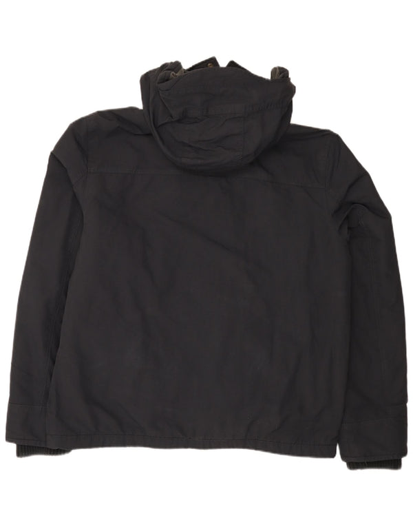 Fat Face Herre Hooded Windbreaker Jacket UK 40 Large Black Nylon