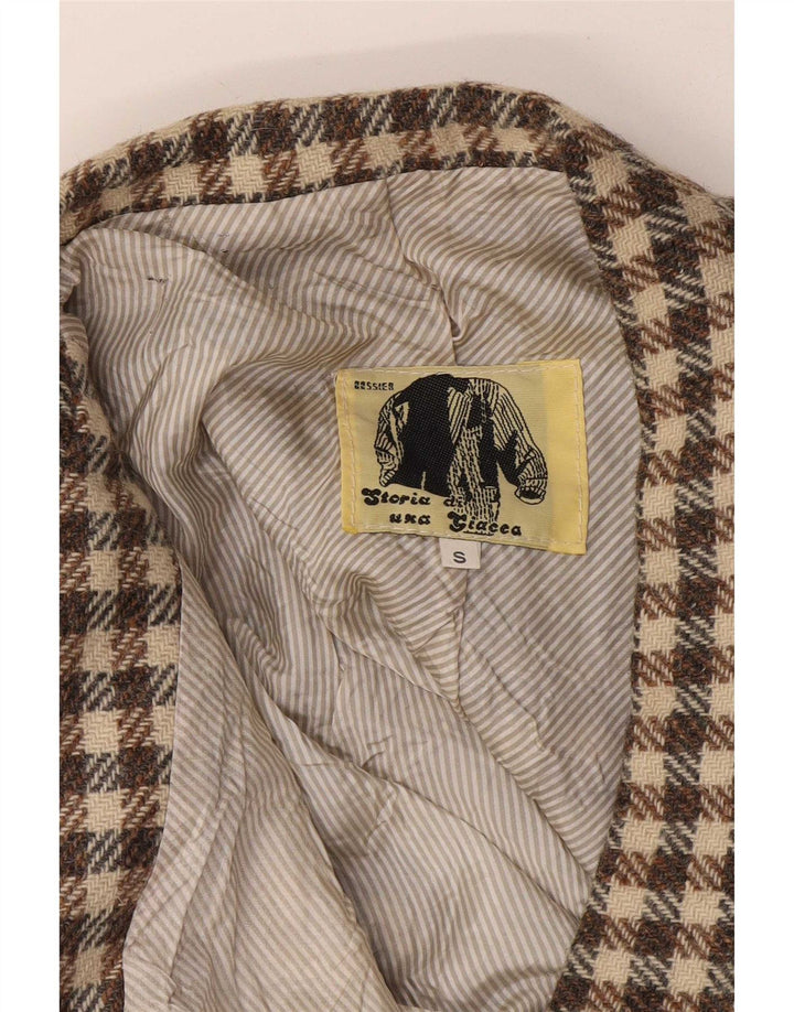 Moda Dossier Herre 1 Knap Blazer Jacket UK 36 Small Brown Check