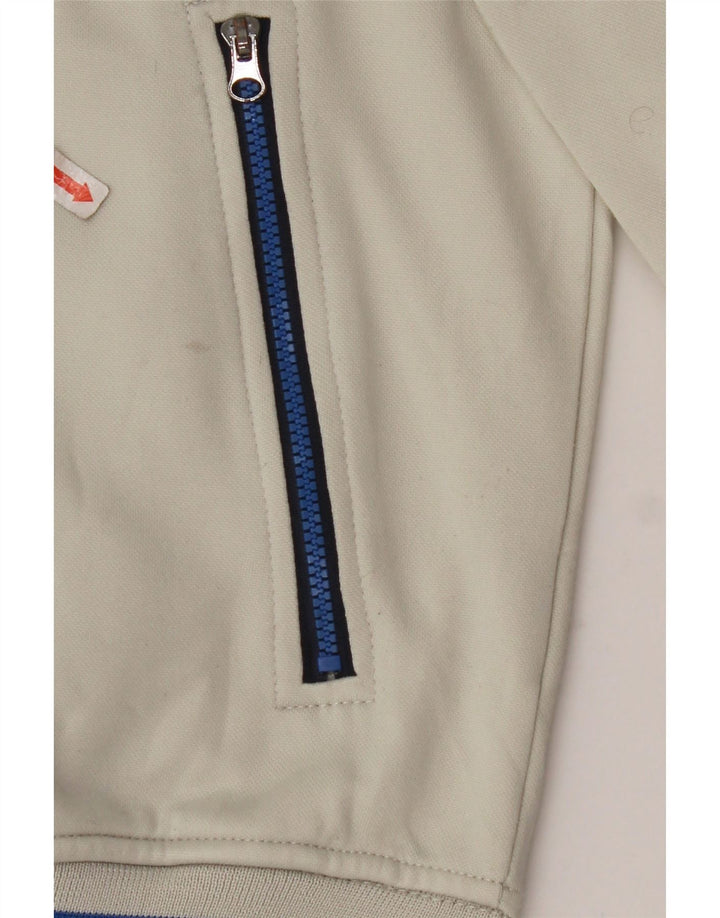 DIADORA Womens Tracksuit Top Jacket UK 16 Large Beige Colourblock