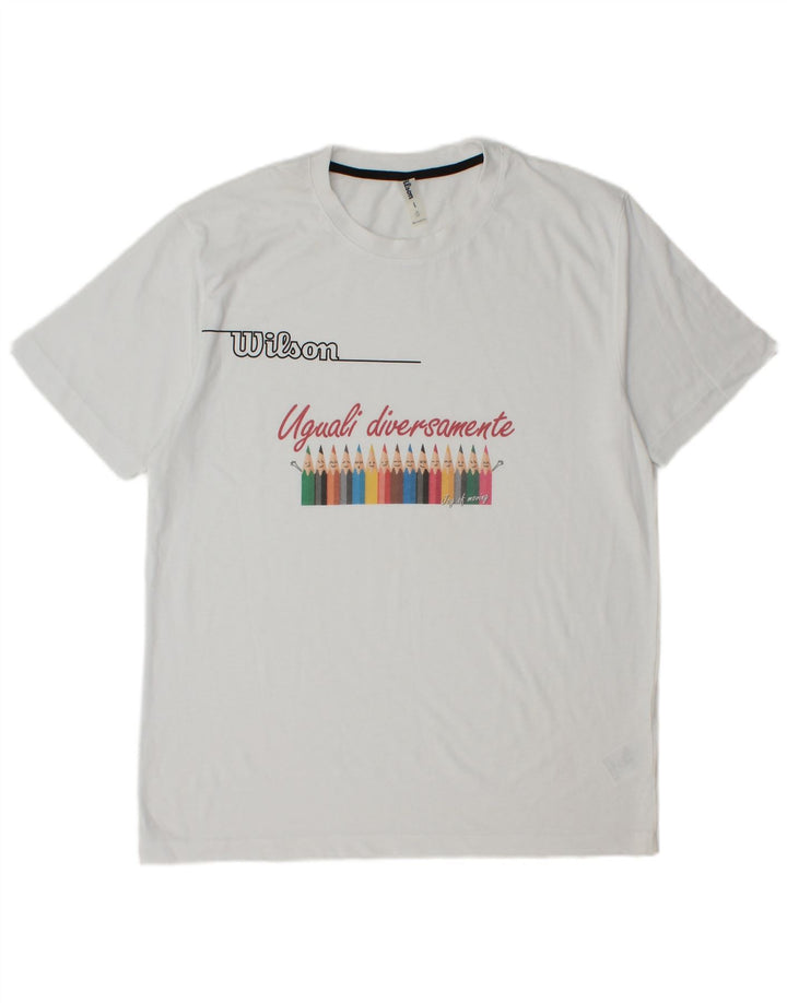 Wilson Herre grafisk T-shirt Top Stor hvid polyester