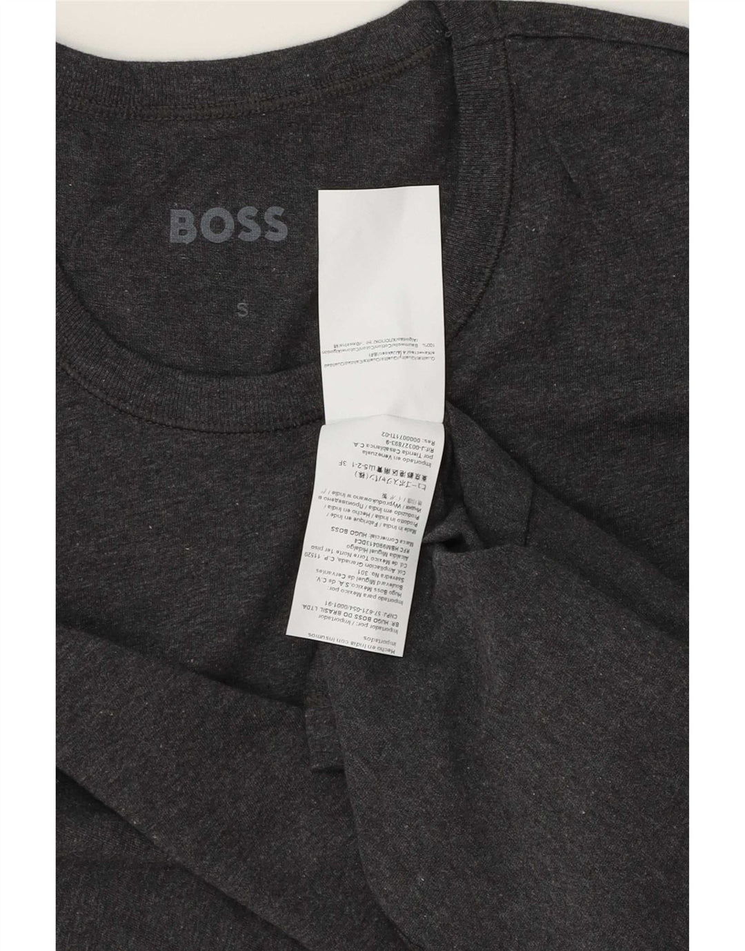 Hugo Boss Herre T-Shirt Top Lille Grå Bomuld