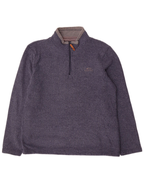 Weird Fish Herre Zip Neck Sweatshirt Jumper Large Navy Blue Polyester
