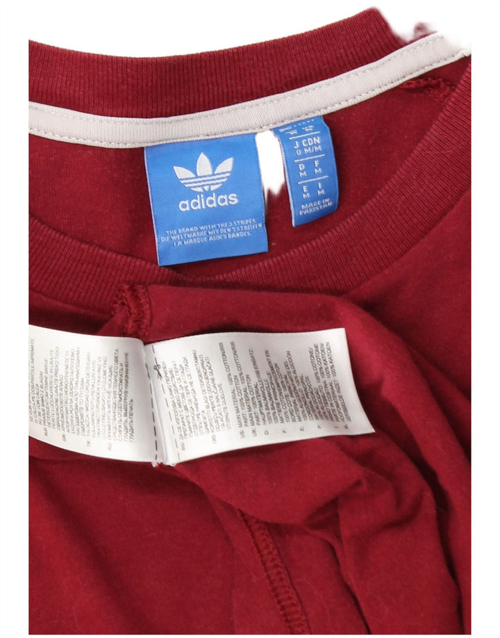 Adidas Herre T-Shirt Top Medium Bourgogne Bomuld
