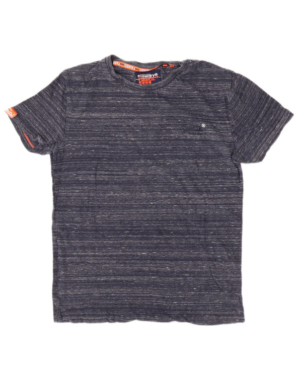 Superdry T-shirt top til mænd XS Blå flækket bomuld