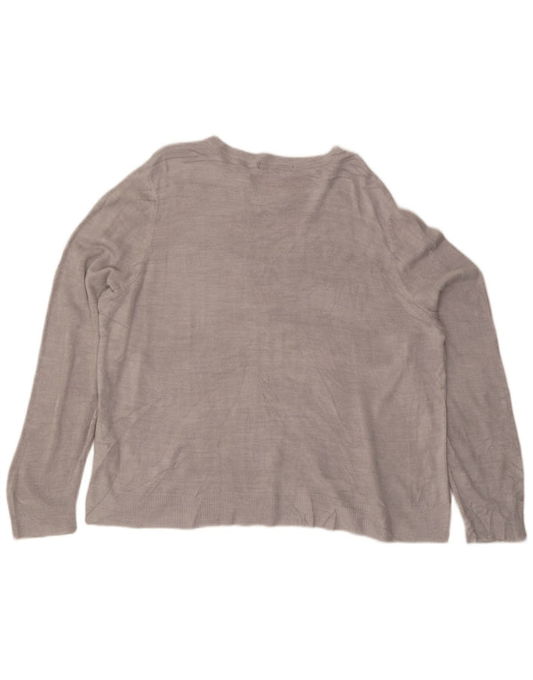 Marks & Spencer Dame Boat Neck Jumper Sweater UK 24 4XL Grå Akryl