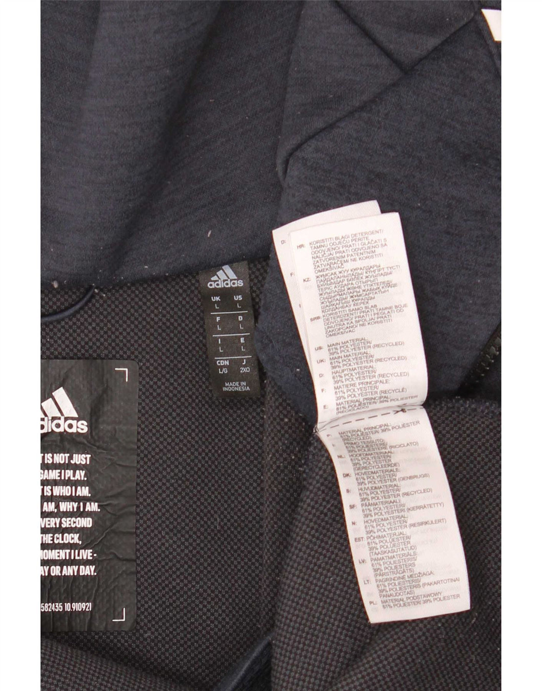 Adidas Herre grafisk træningsdragt med hætte, stor marineblå polyester