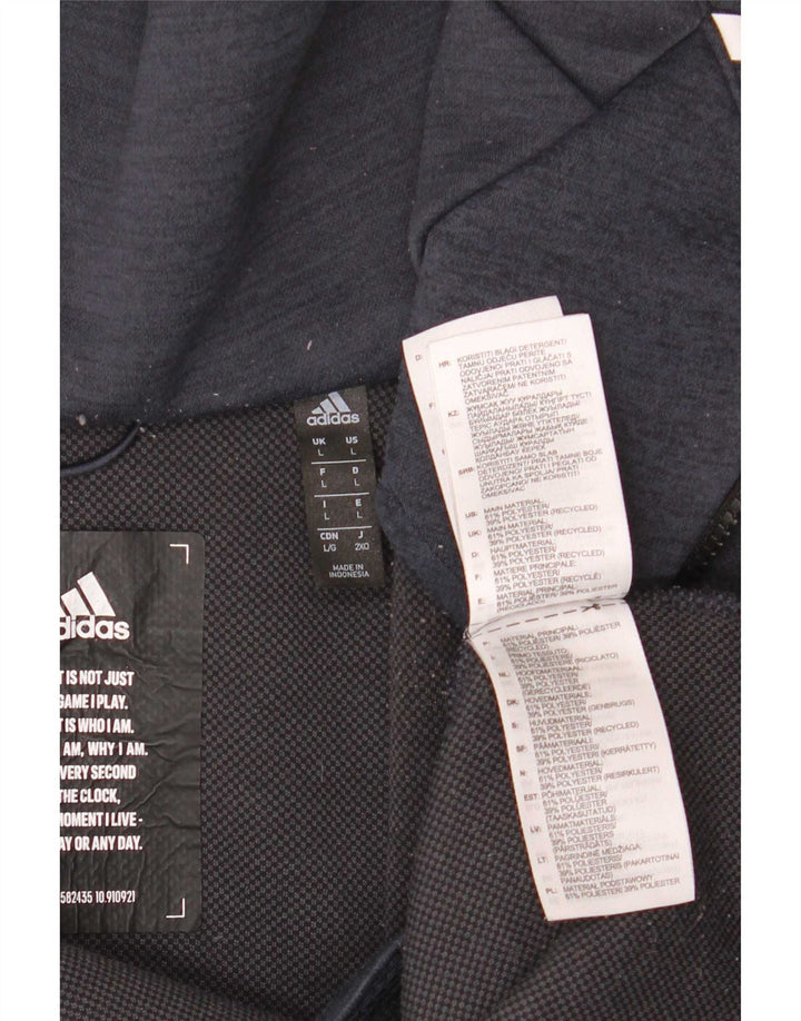 Adidas Herre grafisk træningsdragt med hætte, stor marineblå polyester