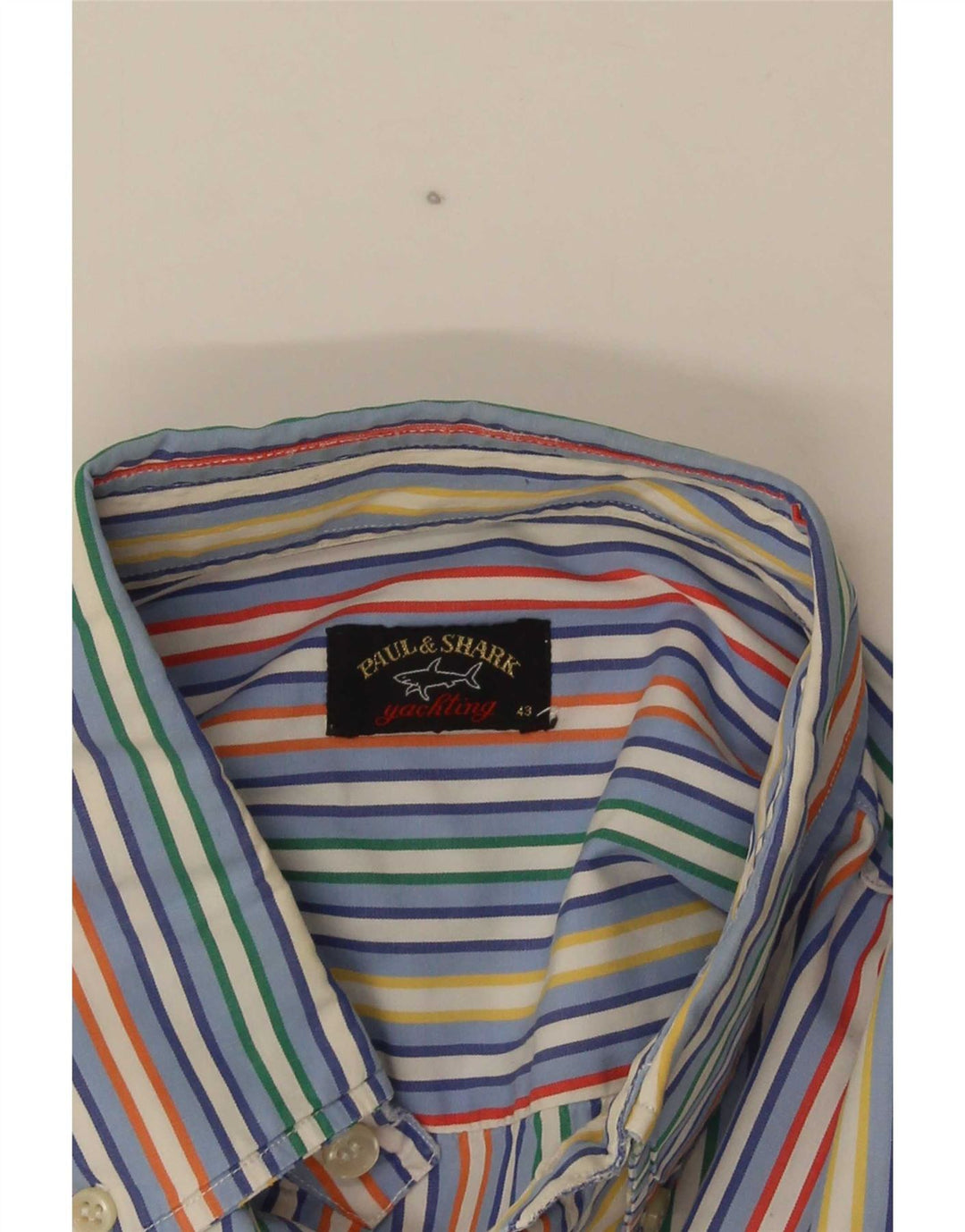 Paul & Shark Herre Yachting Shirt Størrelse 43 Stor Flerfarvet Stribet