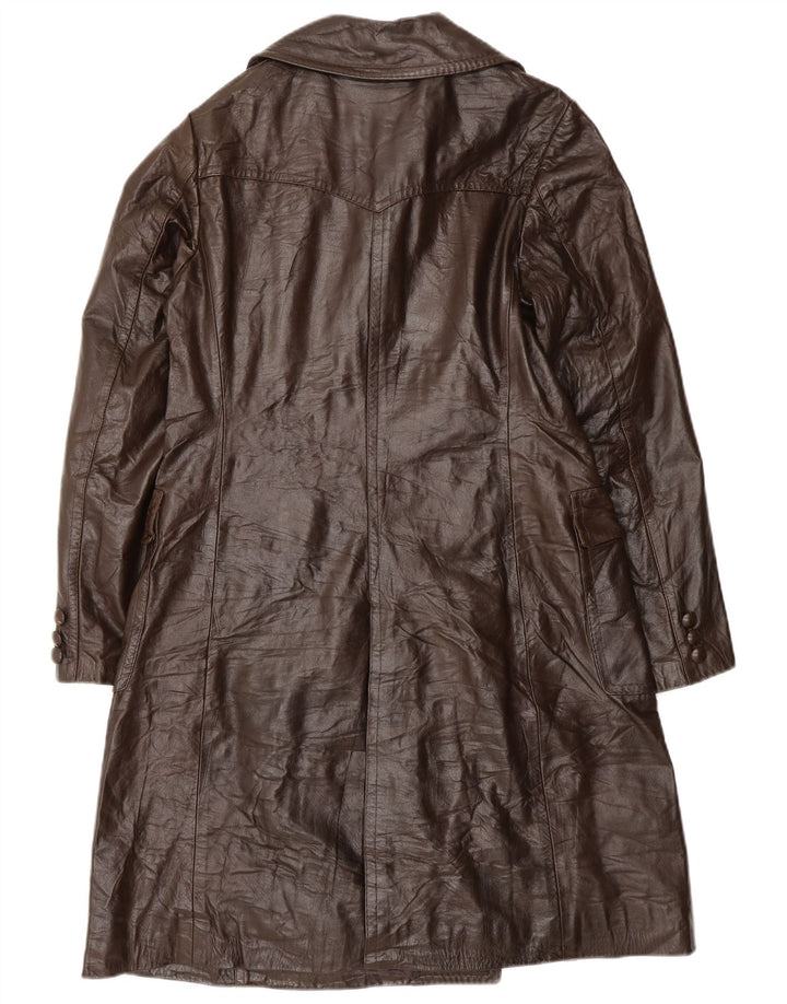 Vintage læderfrakke til kvinder UK 14 Medium Brun