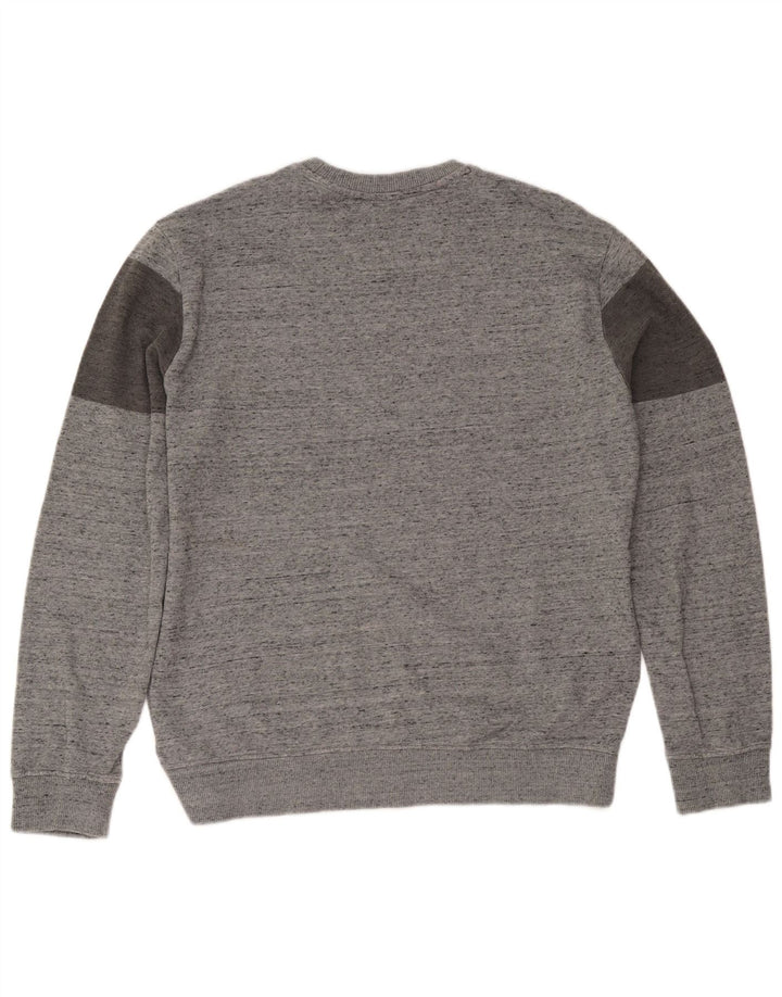 Calvin Klein Herre grafisk rund hals sweater stor grå flækket