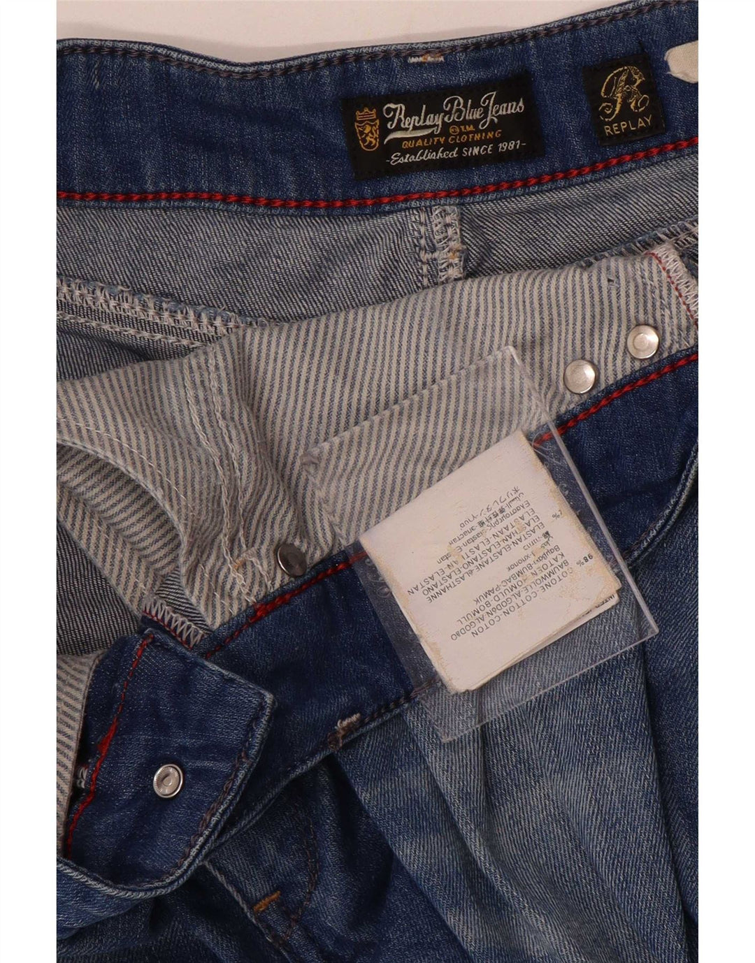 Replay Dame Slim Jeans W30 L34 Blå Bomuld
