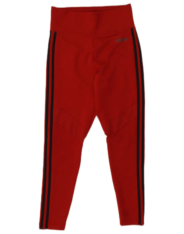 Adidas Womens Climalite Leggings UK 12/14 Medium Burgundy Polyester