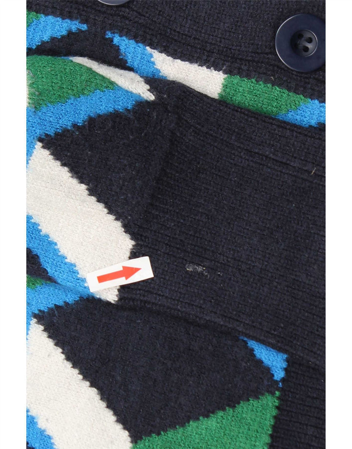 Zara Womens Oversized Cardigan Sweater UK 10 Small Multicolored Geometric