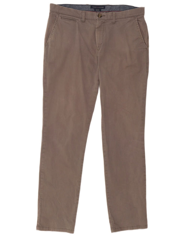 TOMMY HILFIGER Slim Fit Chinobukser til mænd W36 L31 Grå bomuld