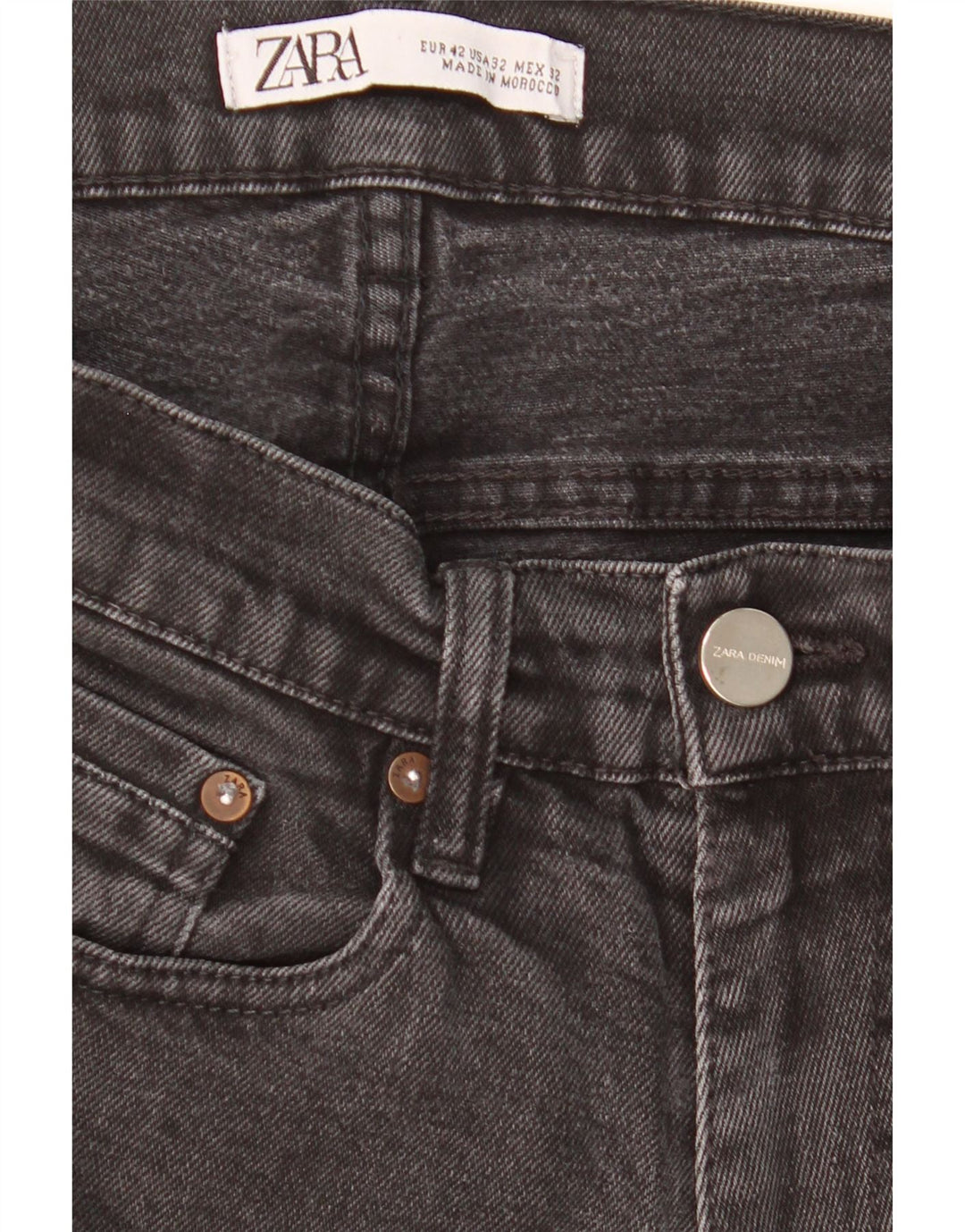 Zara Herre Slim Jeans EU 42 Large W32 L30 Sort