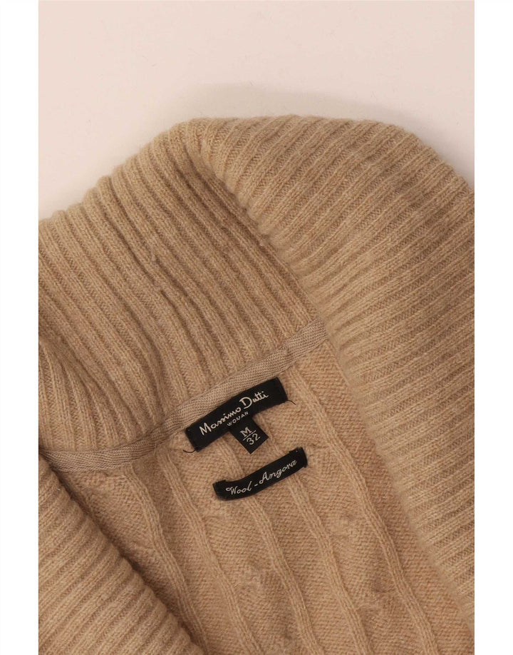 Massimo Dutti Dame Cardigan Sweater UK 12 Medium Brun Uld