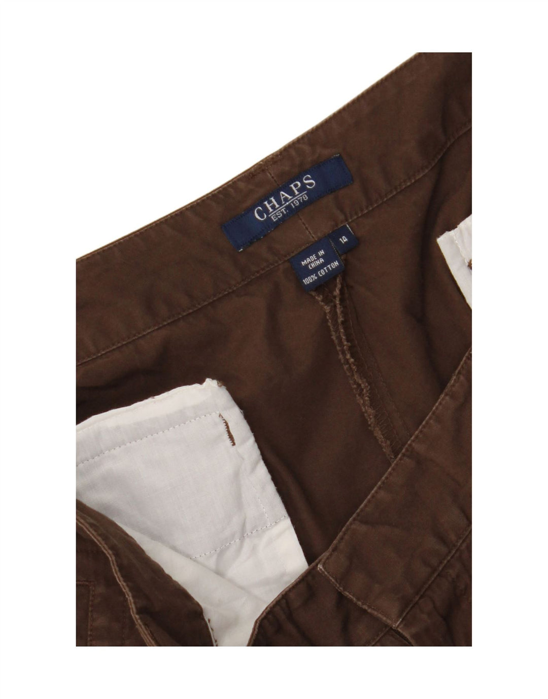 CHAPS Womens Cargo Capri Trousers US 14 XL W36 L20 Brown Cotton