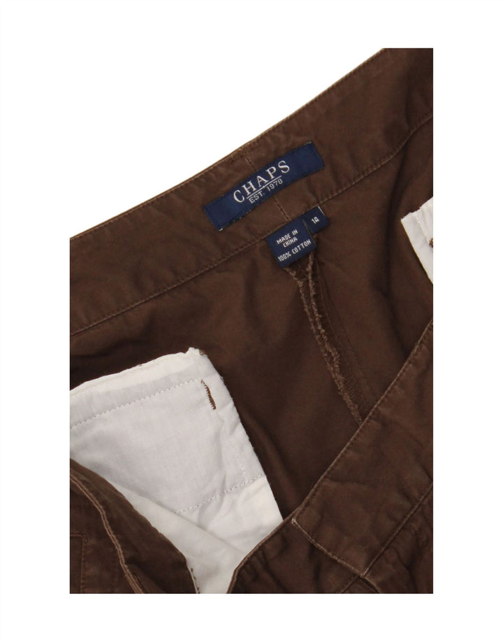 CHAPS Womens Cargo Capri Trousers US 14 XL W36 L20 Brown Cotton