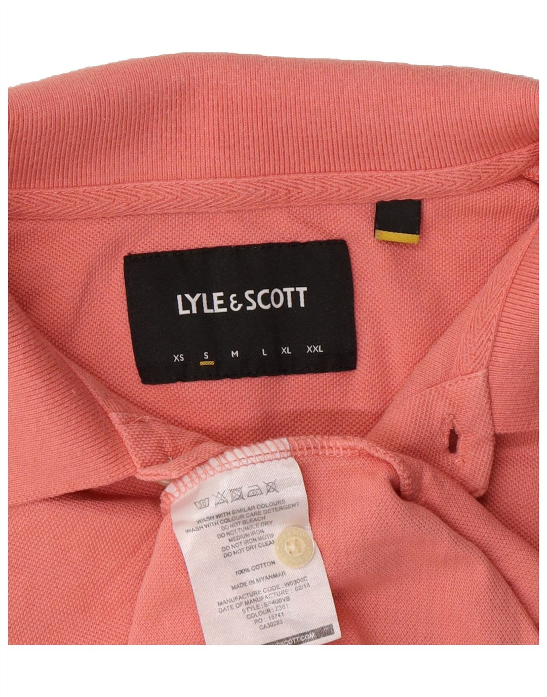 LYLE & SCOTT Mens Polo Shirt Small Pink Cotton Vintage Lyle & Scott and Second-Hand Lyle & Scott from Messina Hembry 