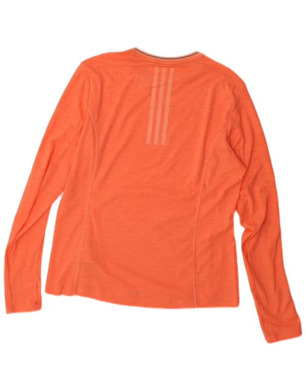 Adidas Dame Climalite Top Langærmet UK 16/18 Stor Orange Polyester