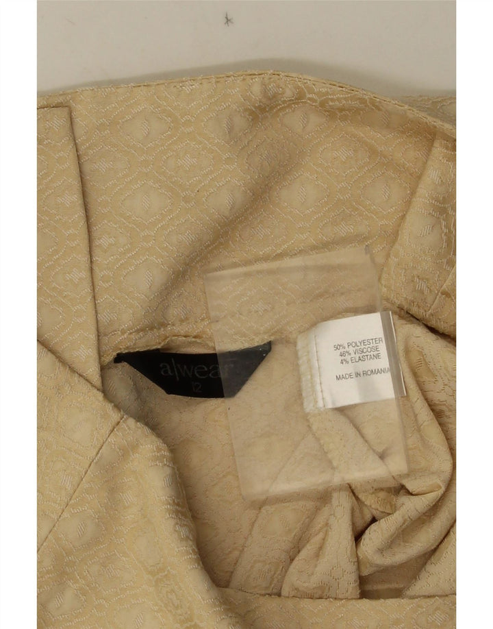 Awear Dame A-Line nederdel UK 12 Medium W30 Beige Geometrisk Polyester