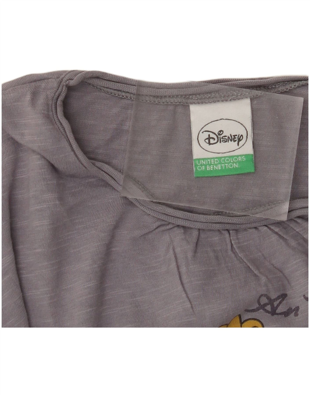 BENETTON Girls Disney Grafisk Top Langærmet 13-14 år Grå Flecked