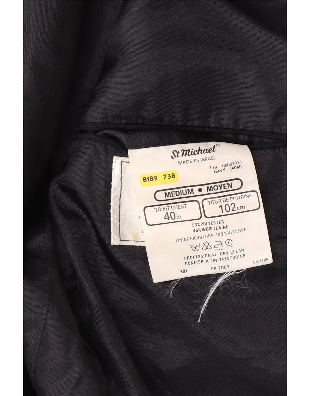 Marks & Spencer Herre St. Michael Blazer Jacket UK 40 Medium Navy Blue