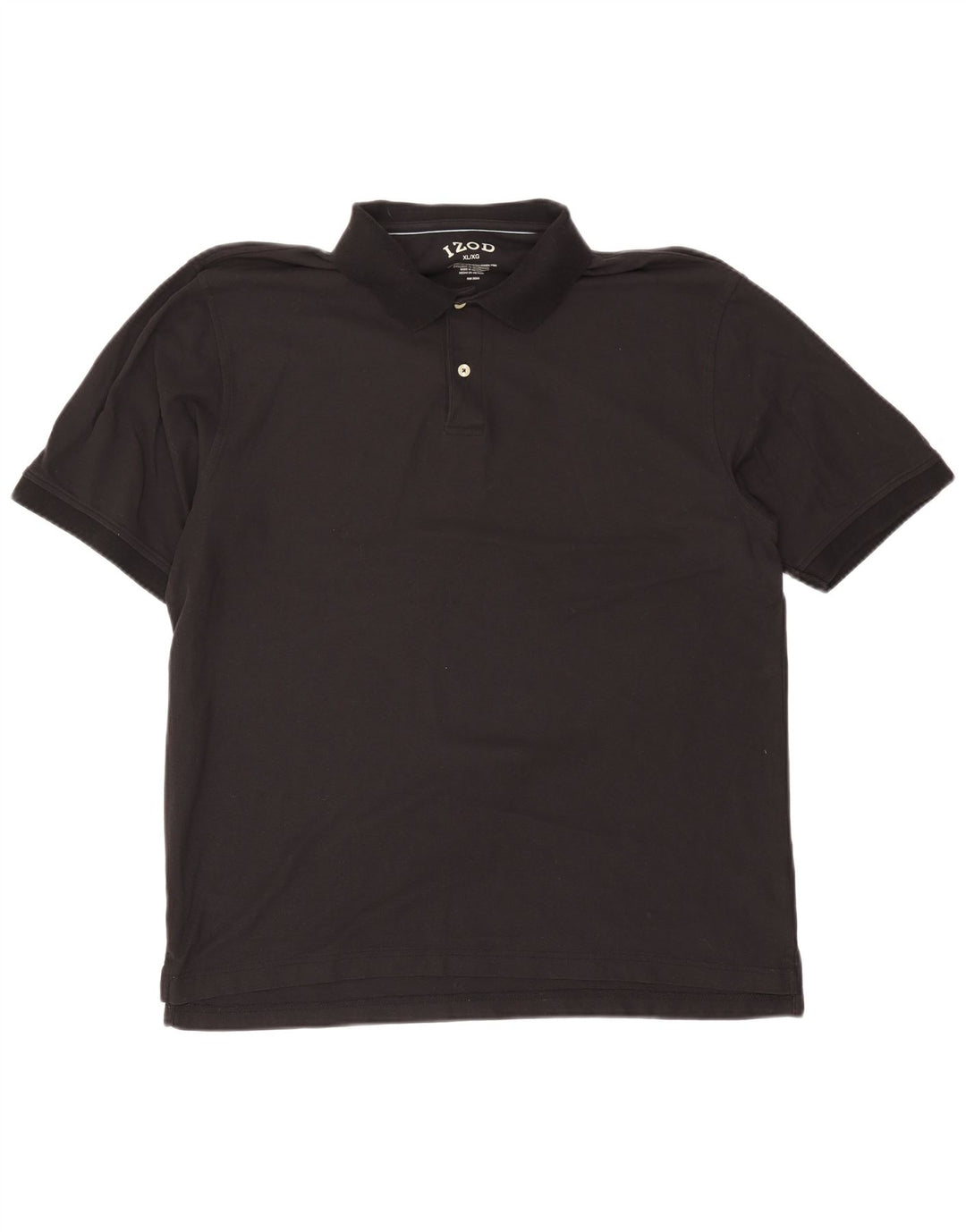 Izod Mens Polo Shirt XL Black Cotton