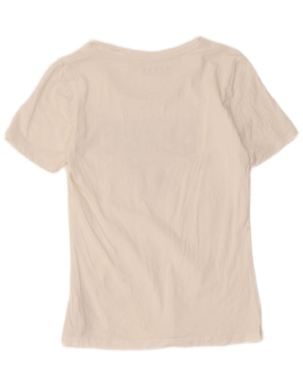 Guess Grafisk T-shirt top til kvinder UK 8 Lille hvid bomuld