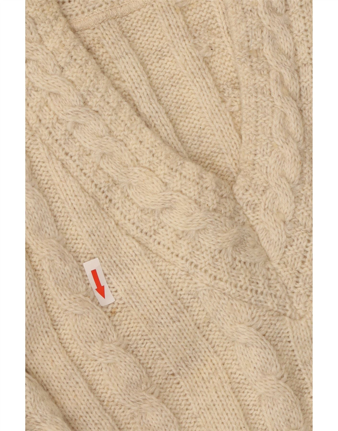 Vintage Herre V-hals sweater Medium Beige Fair Isle Akryl