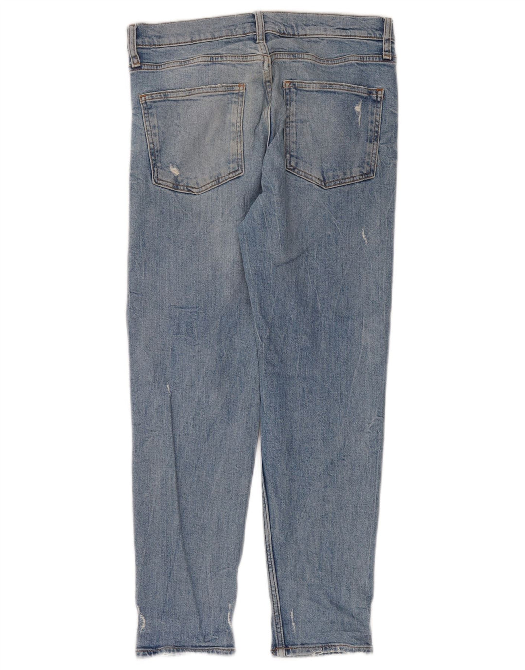 Zara Dame Distressed Slim Jeans EU 38 Small W28 L28 Blå Bomuld