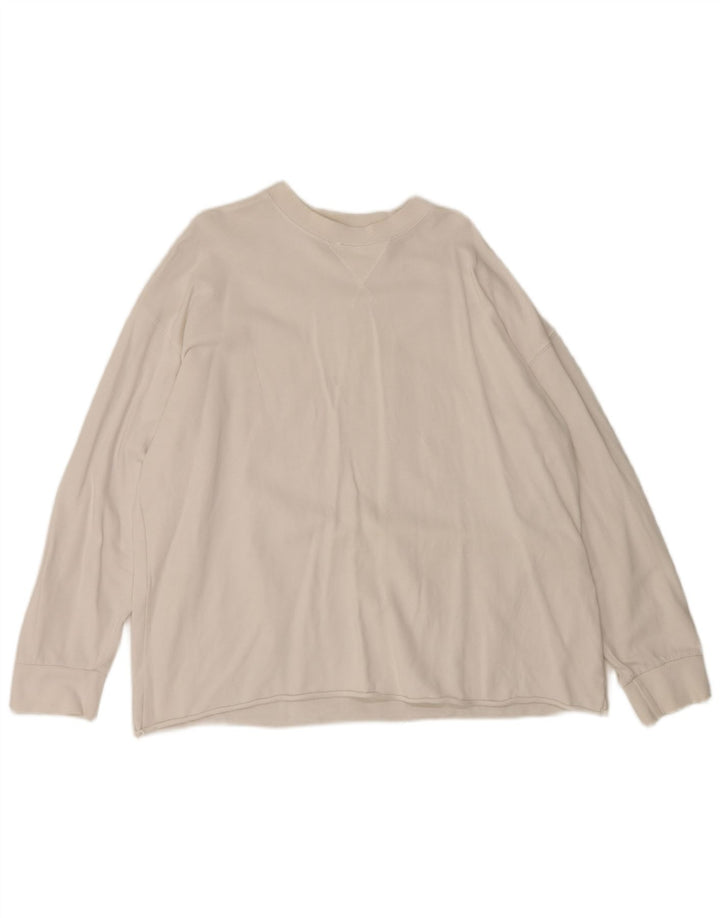 Zara Womens Oversized Sweatshirt Jumper UK 10 Small White Bomuld