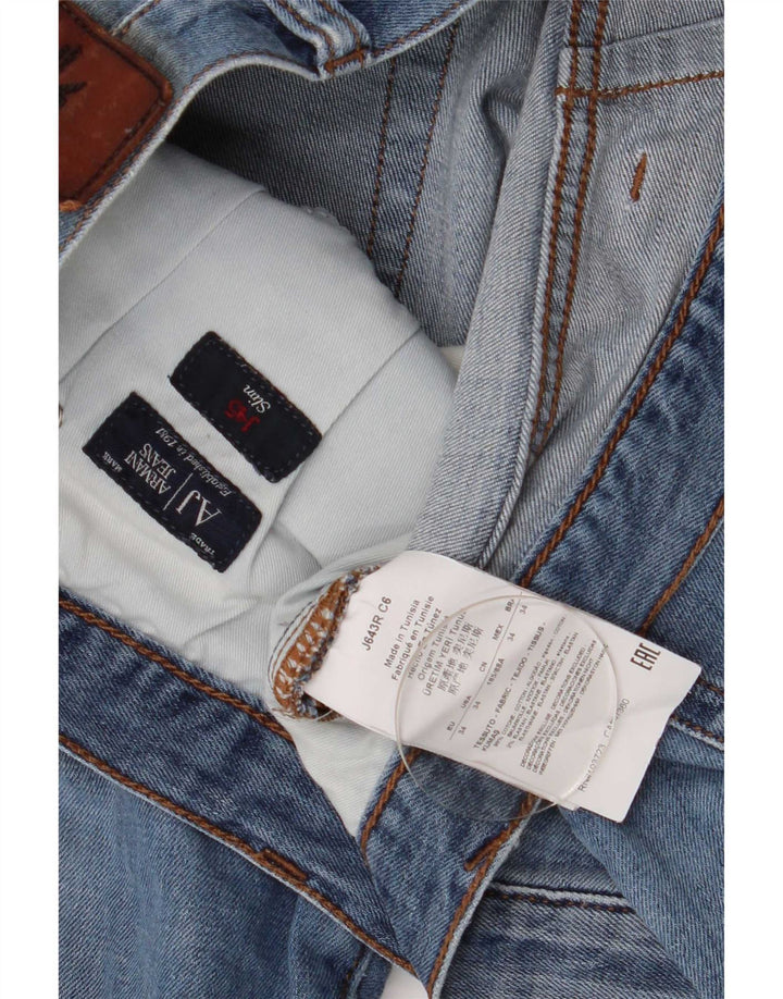Armani Herre Slim Jeans W34 L30 Blå Bomuld